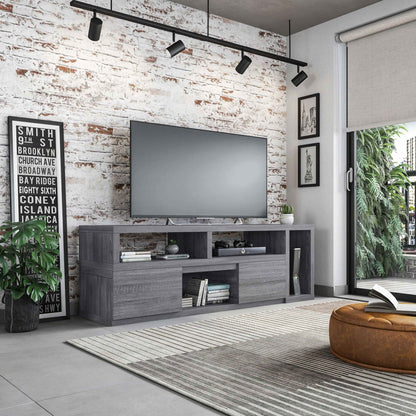 Modern Grey Low Profile TV Stand Console