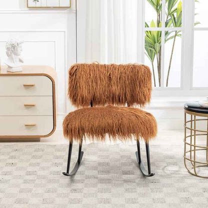 Faux Fur Armless Rocking Chair