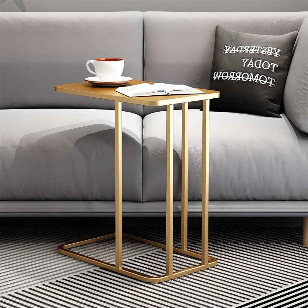 Luxe Marble-Top Iron Side Table