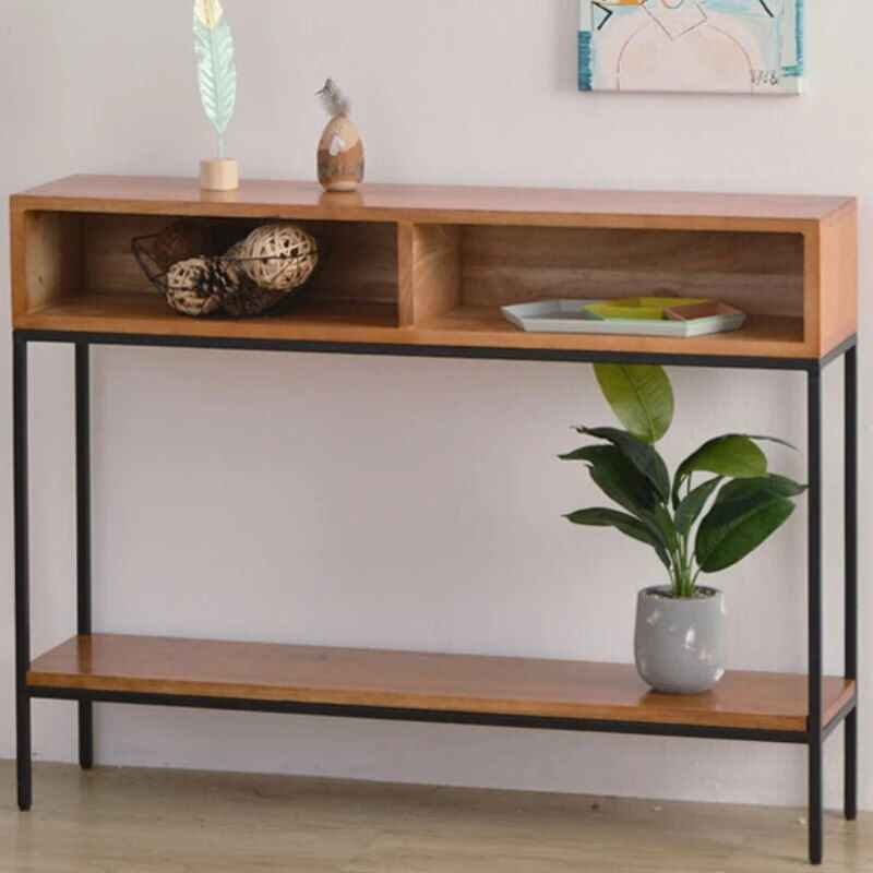 Modern Minimalist Wood Console Table with Storage Drawers