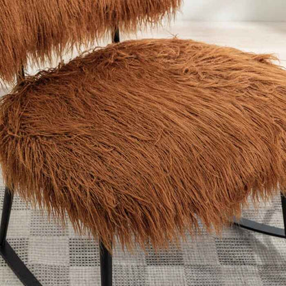 Faux Fur Armless Rocking Chair