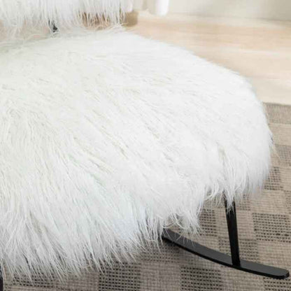 Faux Fur Armless Rocking Chair