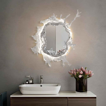 Luxury Water Spray Mirror Wall Lamp – Dimmable LED Deco Sconce for Modern Home Lighting