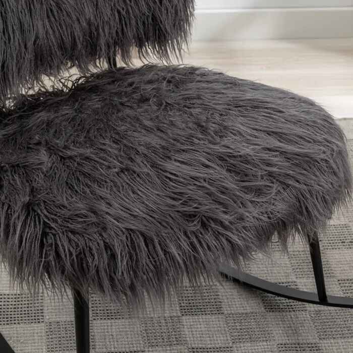 Faux Fur Armless Rocking Chair