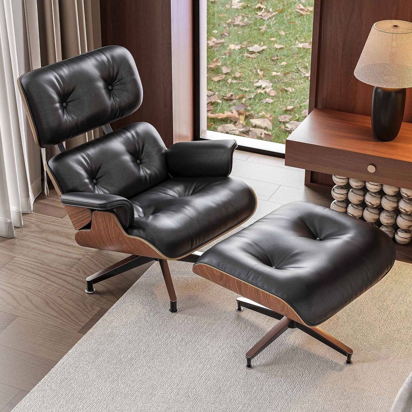 Elegant Leather Swivel Recliner