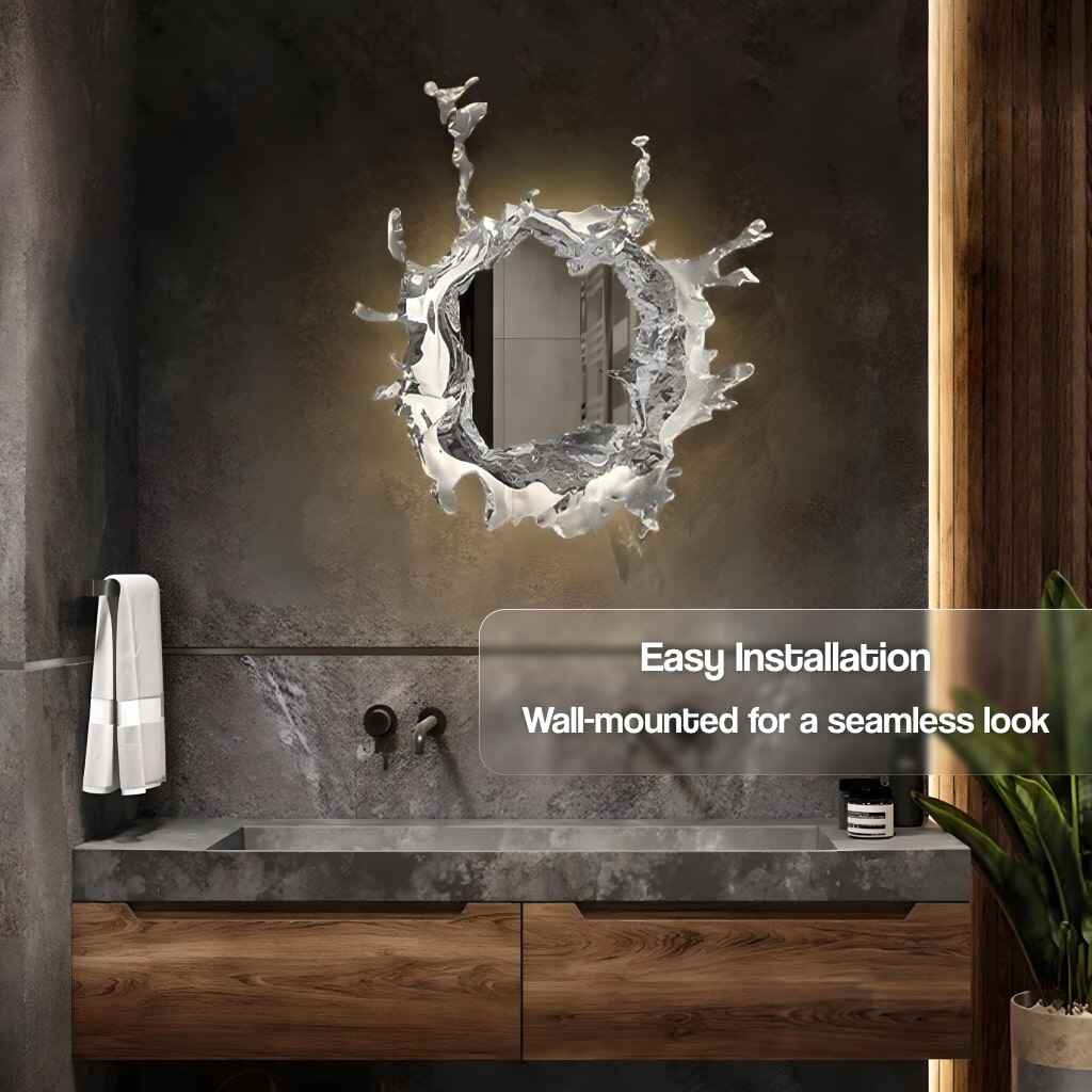 Luxury Water Spray Mirror Wall Lamp – Dimmable LED Deco Sconce for Modern Home Lighting