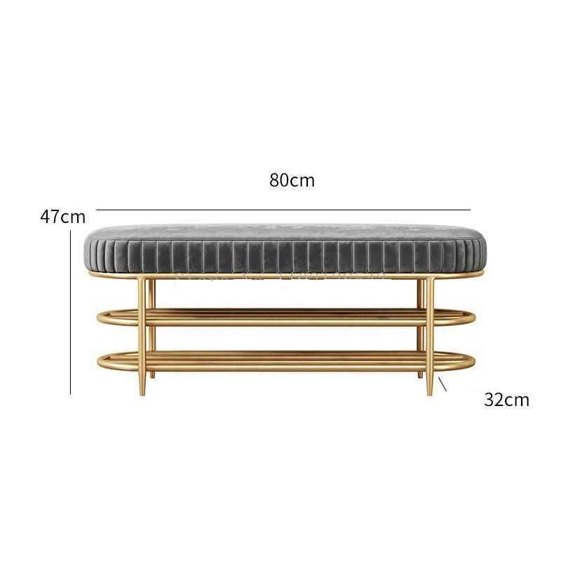 Versatile Velvet Shoe Bench – 2-Tier Ottoman Storage for Modern Homes