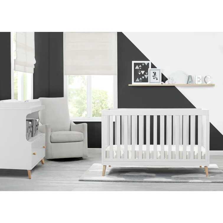 4-in-1 Convertible Crib in living room