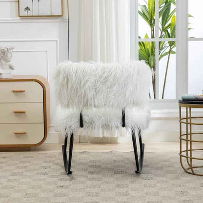 Faux Fur Armless Rocking Chair