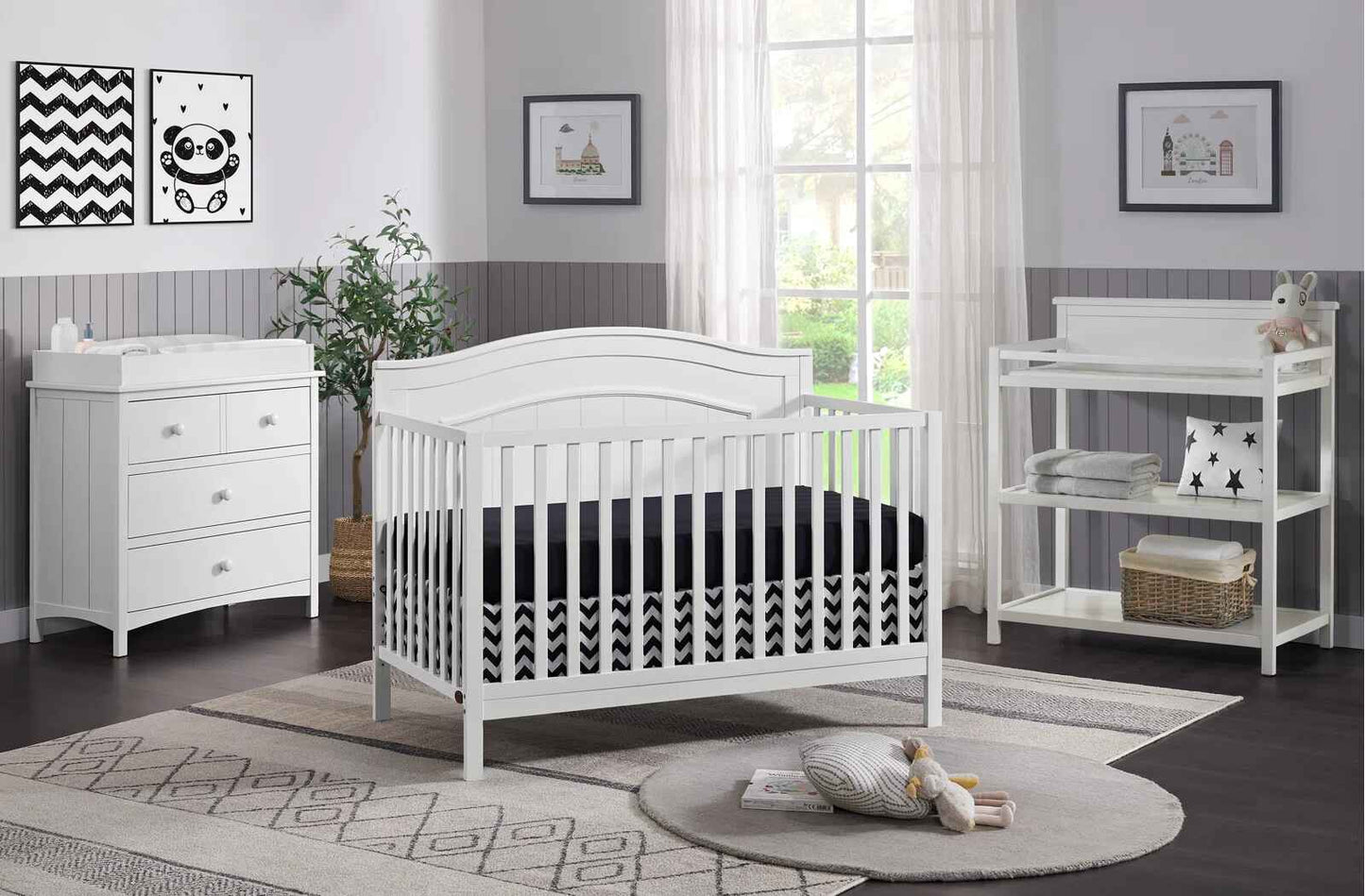 4 in 1 Convertible Baby Crib, Greenguard Gold Certified