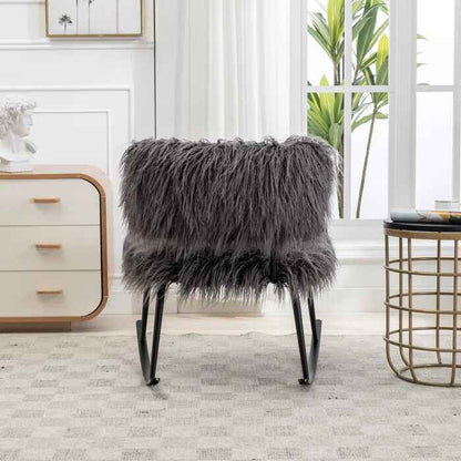 Faux Fur Armless Rocking Chair