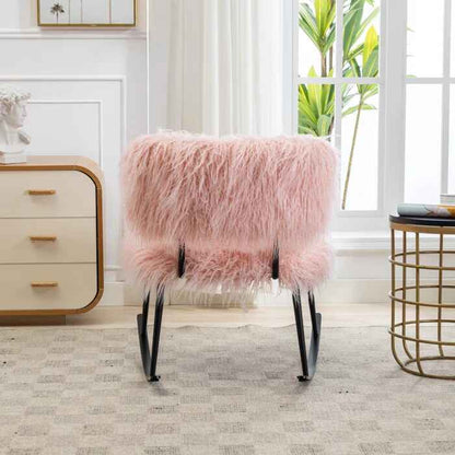 Faux Fur Armless Rocking Chair