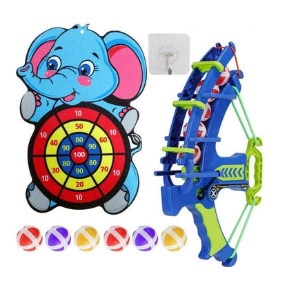 Multi-Game Slingshot & Sticky Ball Dartboard – Fun Outdoor Target Game for Kids