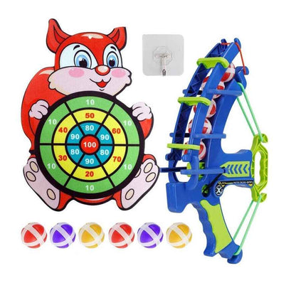 Multi-Game Slingshot & Sticky Ball Dartboard – Fun Outdoor Target Game for Kids