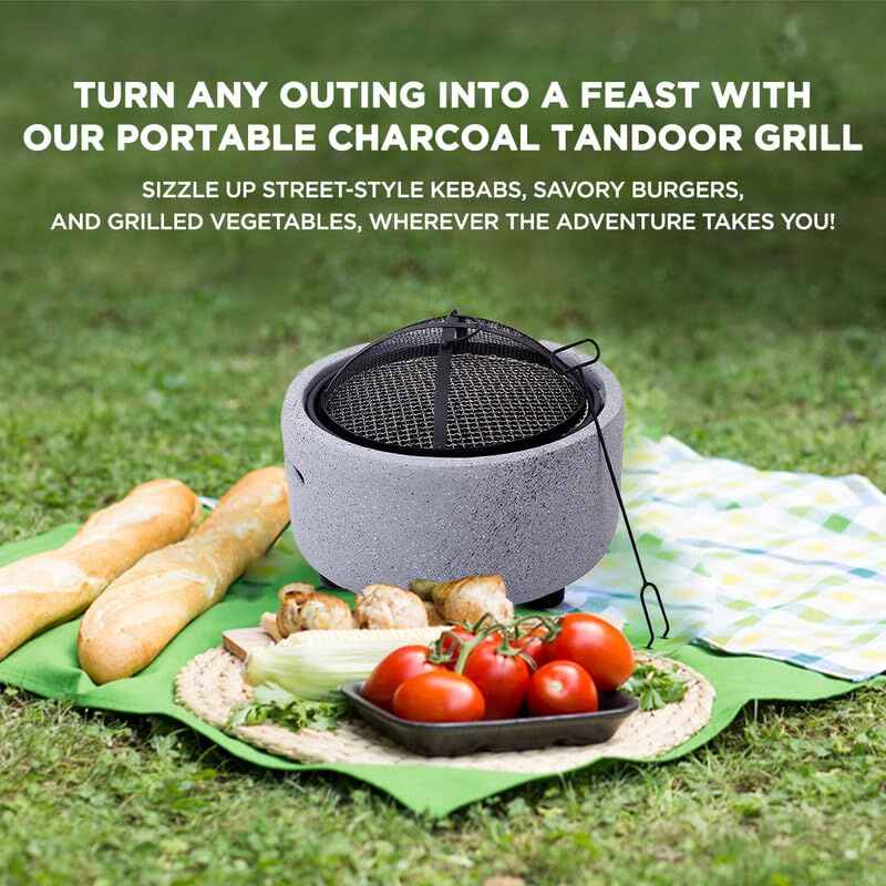 Indoor Charcoal Grill & Heating Oven – Compact, Brass Finish, Safety Enhanced