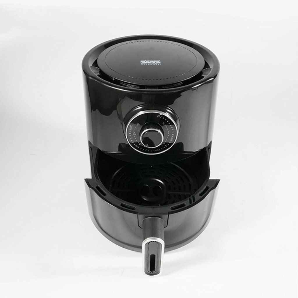 5L Black Stainless Steel Air Fryer – Multifunctional Non-Stick, Timer & Overheat Protection