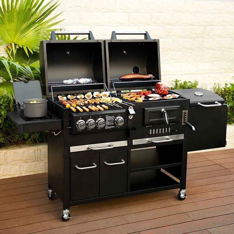 Outdoor Large Gas and Charcoal Grill