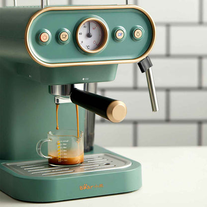 Compact High-Pressure Espresso Coffee Machine with Steam Frother