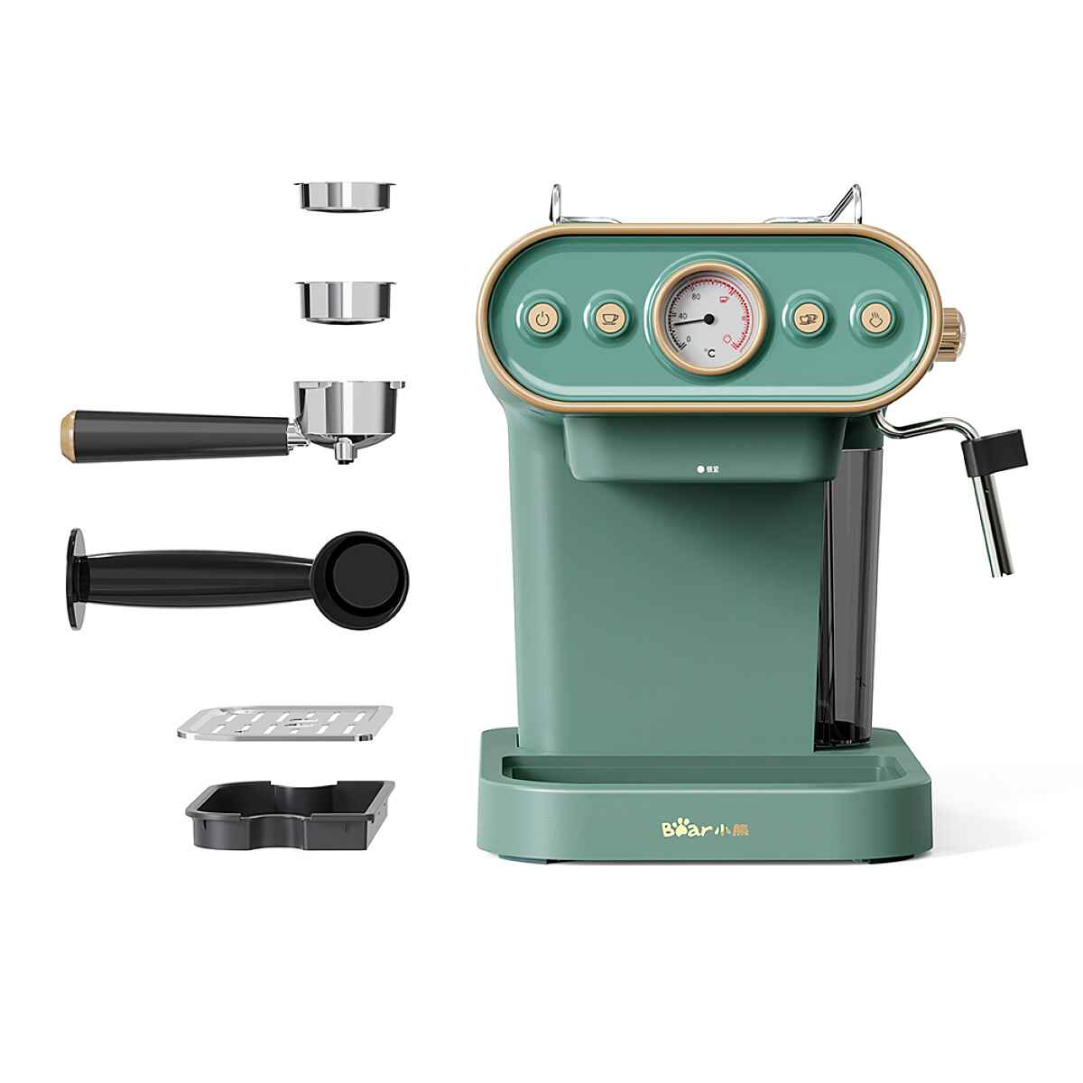 Compact High-Pressure Espresso Coffee Machine with Steam Frother