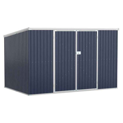 Spacious 11×6 ft Steel Garden Shed – Outdoor Utility Storage with Double Lockable Doors, Dark Grey