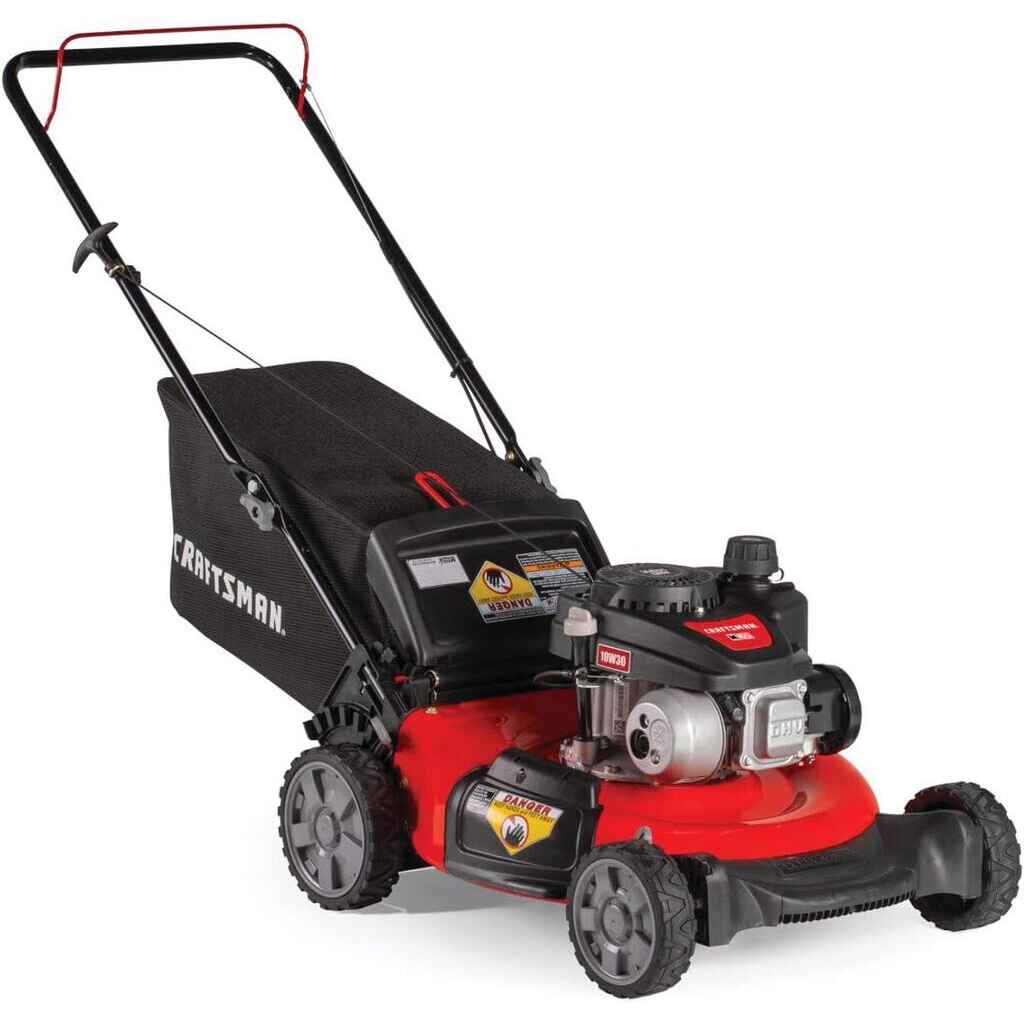 Gas Powered Lawn Mower, 21-Inch 3-in-1 Mulching Push Mower with Bag, 140cc