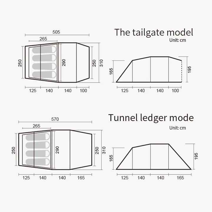 3-4 Person Outdoor Tunnel Tent