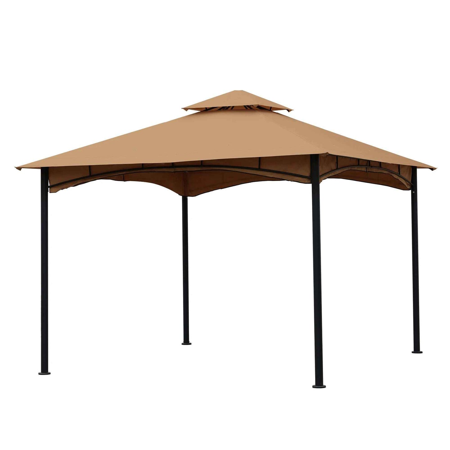 Outdoor Patio Square Steel Gazebo Canopy With Double Roof