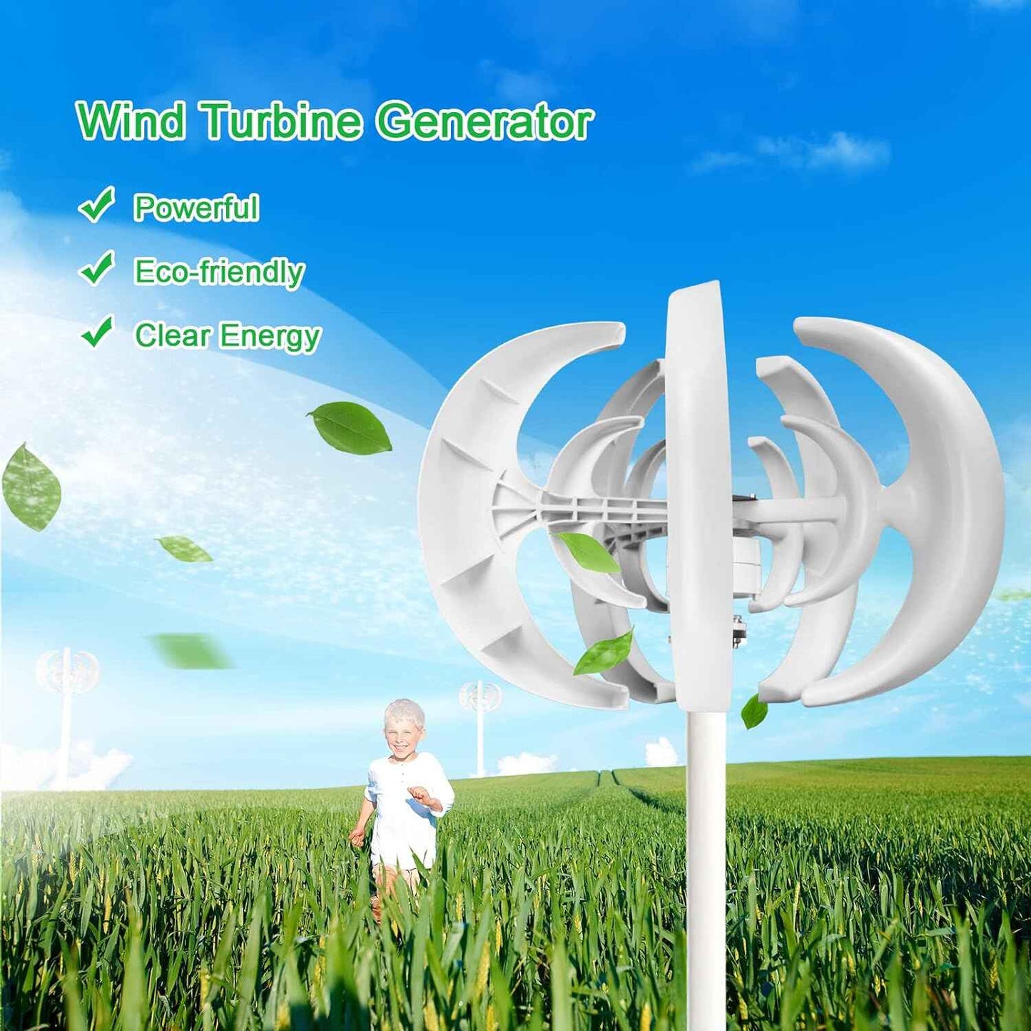 Efficient 3000W Vertical Wind Turbine