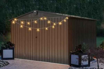 Spacious 10ftx8ft Galvanized Steel Garden Shed with Lockable Door