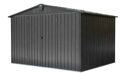 Spacious 10ftx8ft Galvanized Steel Garden Shed with Lockable Door