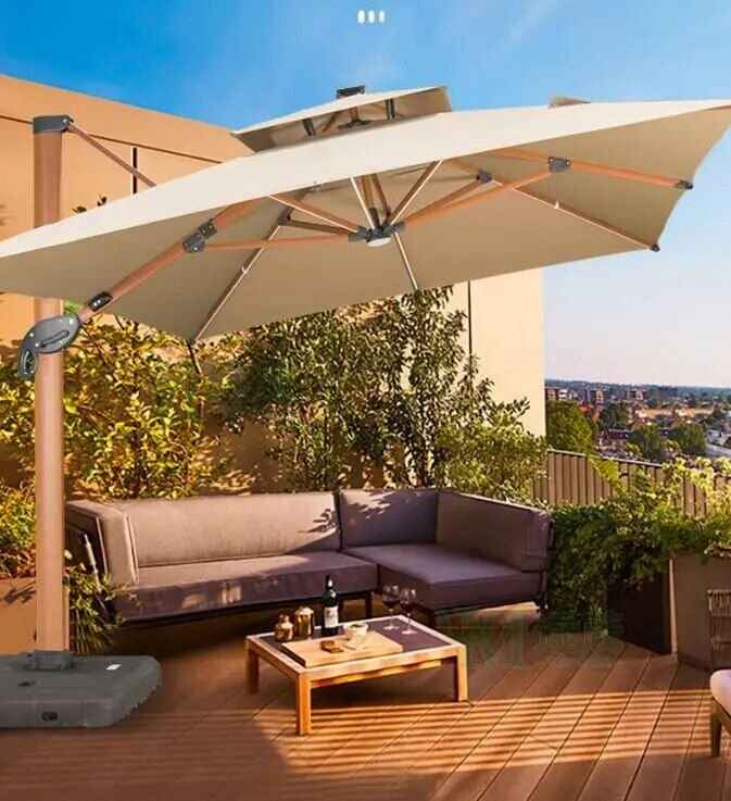 Deluxe 360° Rotating 10x13ft Cantilever Outdoor Sun Shade Umbrella