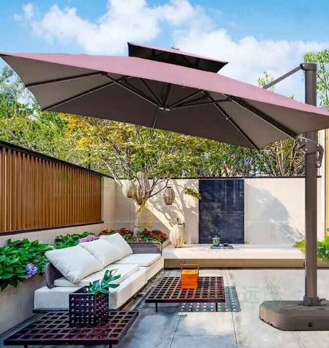 Deluxe 360° Rotating 10x13ft Cantilever Outdoor Sun Shade Umbrella