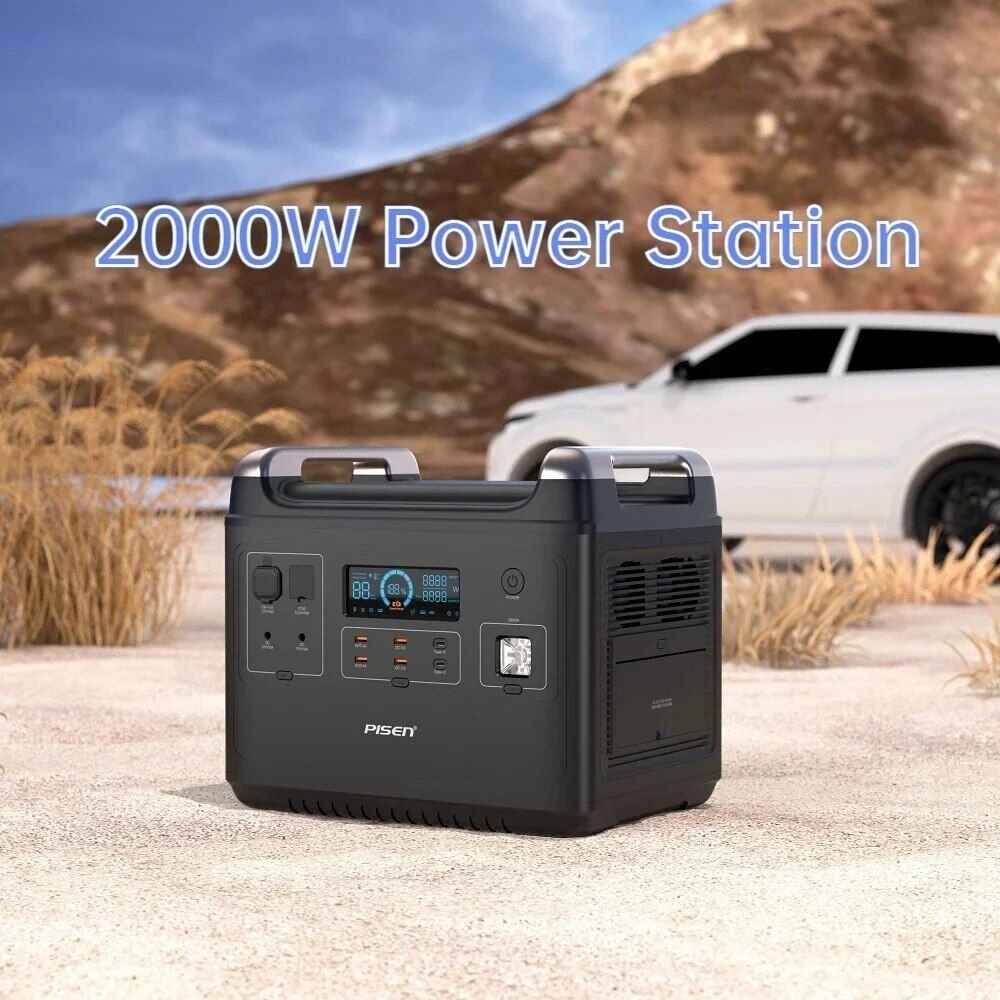 2000W Portable Lithium Battery Power Station - Renewable Energy Storage, Outdoor Camping and Emergency Power Generator