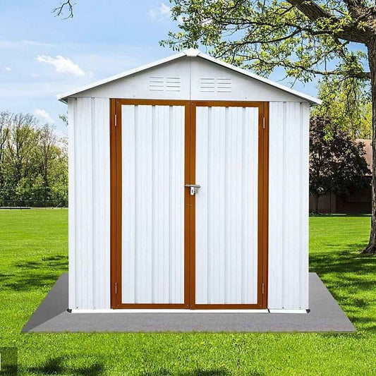 Sturdy 6x4 FT Metal Outdoor Storage Shed for Garden, Bike, and Tools