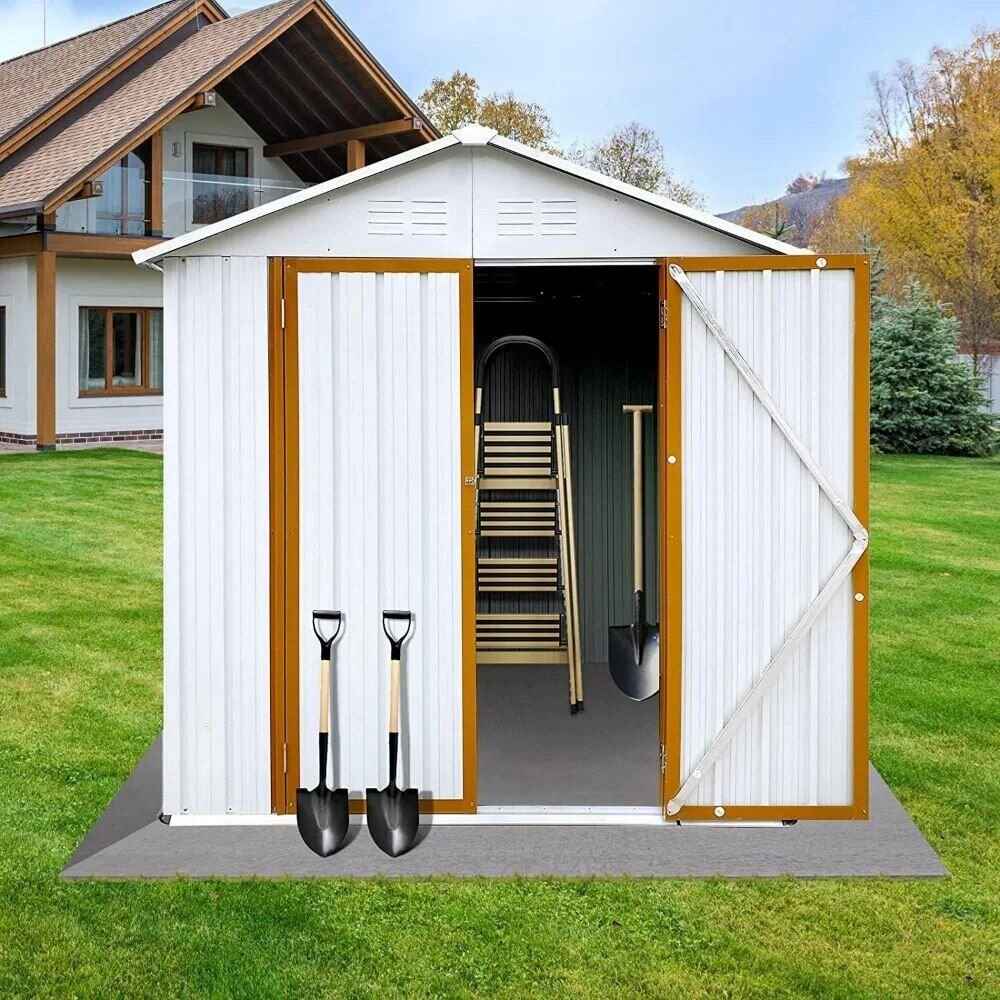 Sturdy 6x4 FT Metal Outdoor Storage Shed for Garden, Bike, and Tools