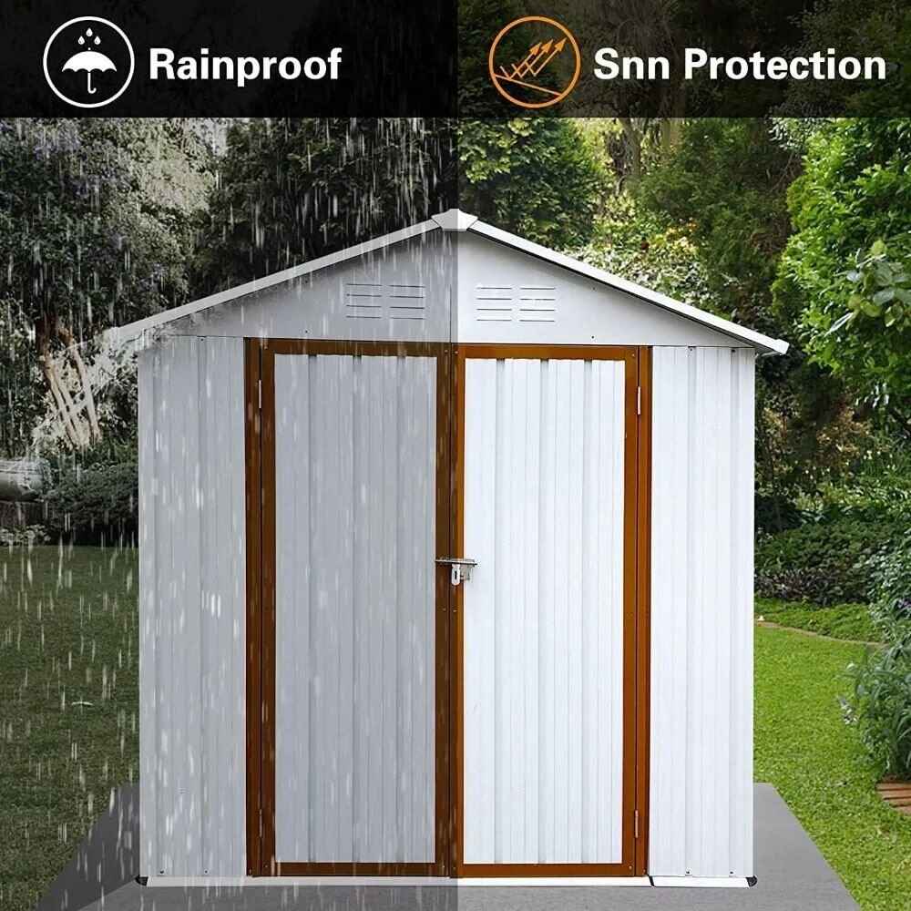 Sturdy 6x4 FT Metal Outdoor Storage Shed for Garden, Bike, and Tools