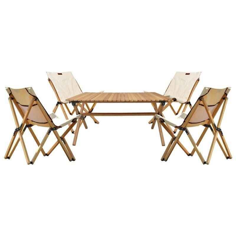 Compact Outdoor Folding Table & Chair Set - Portable Egg Roll Table for Camping & Adventure