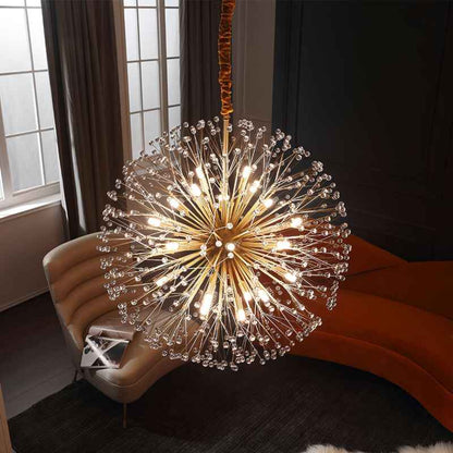 Elegant Art Deco-Inspired Crystal Branch Chandelier for Dining Room