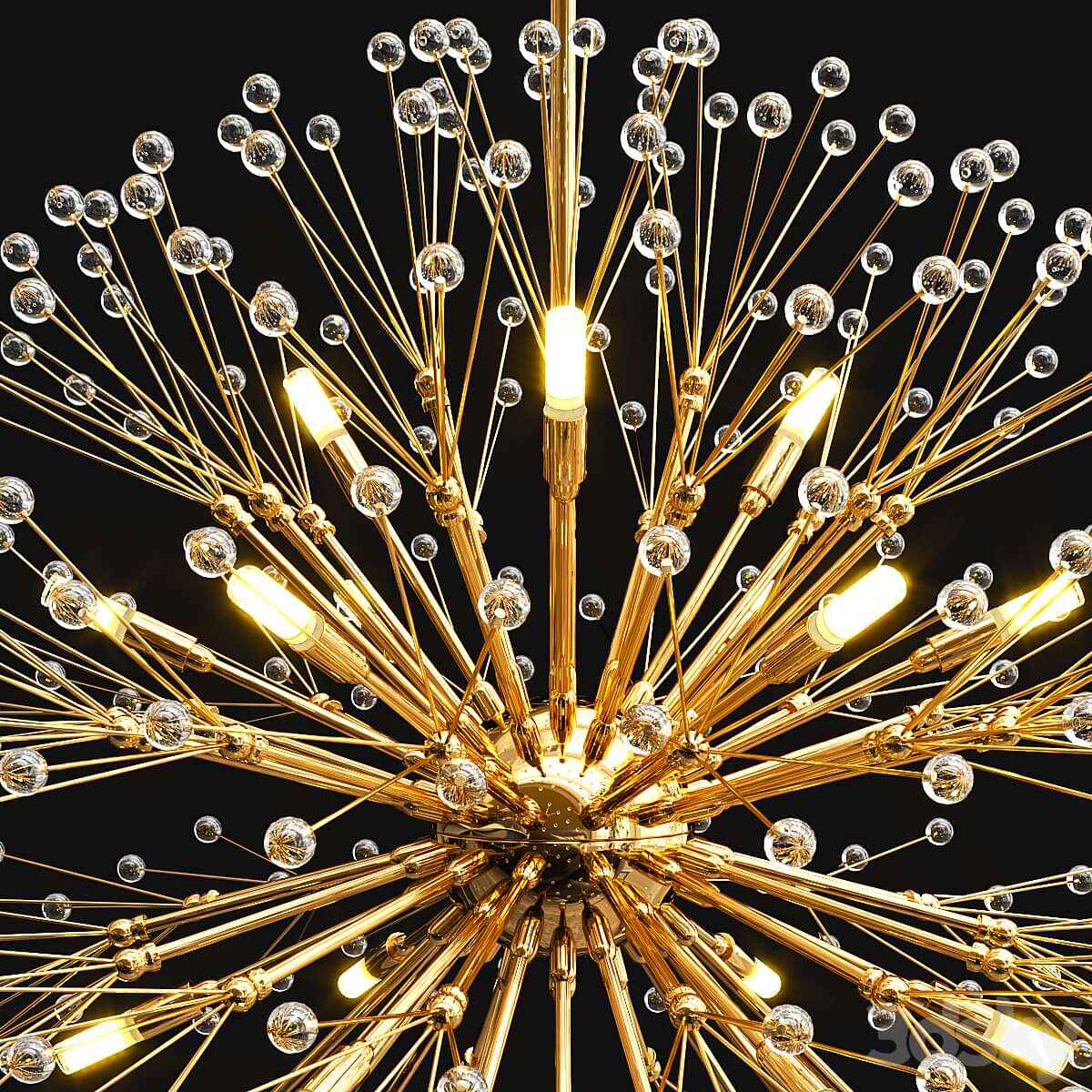 Elegant Art Deco-Inspired Crystal Branch Chandelier for Dining Room