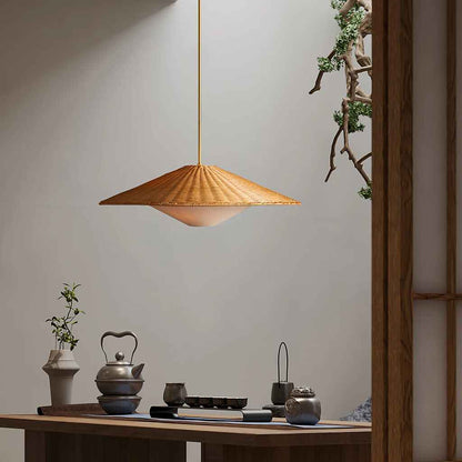 Modern Handmade Rattan LED Pendant Lamp – Artisanal Elegance for Home & Hospitality