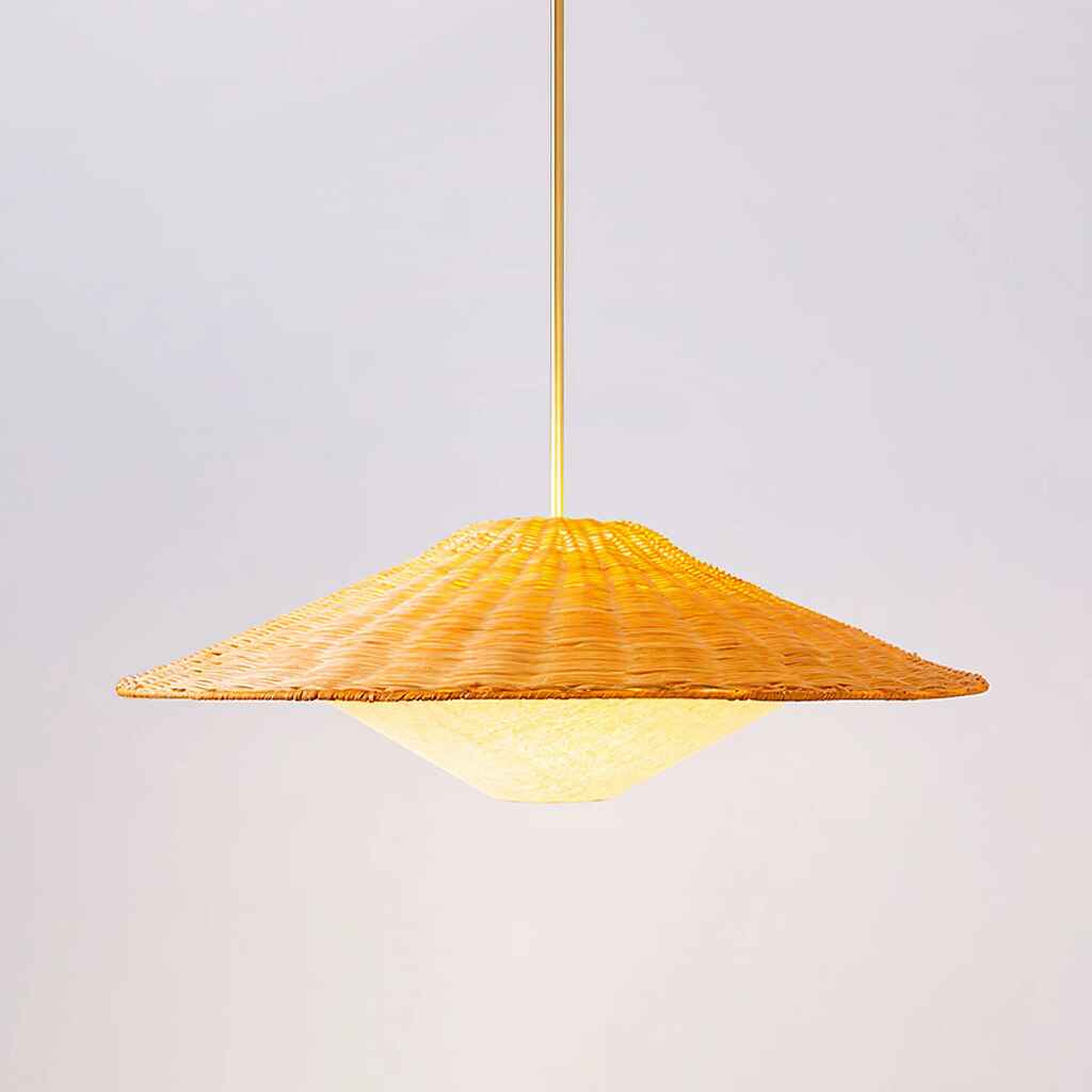 Modern Handmade Rattan LED Pendant Lamp – Artisanal Elegance for Home & Hospitality