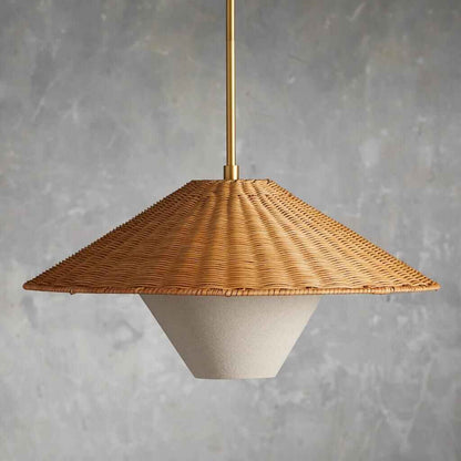 Modern Handmade Rattan LED Pendant Lamp – Artisanal Elegance for Home & Hospitality