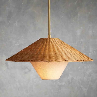 Modern Handmade Rattan LED Pendant Lamp – Artisanal Elegance for Home & Hospitality