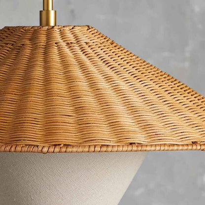 Modern Handmade Rattan LED Pendant Lamp – Artisanal Elegance for Home & Hospitality