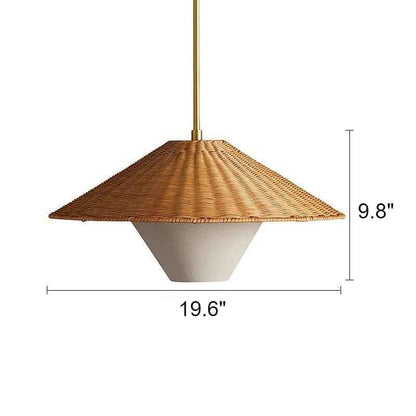 Modern Handmade Rattan LED Pendant Lamp – Artisanal Elegance for Home & Hospitality