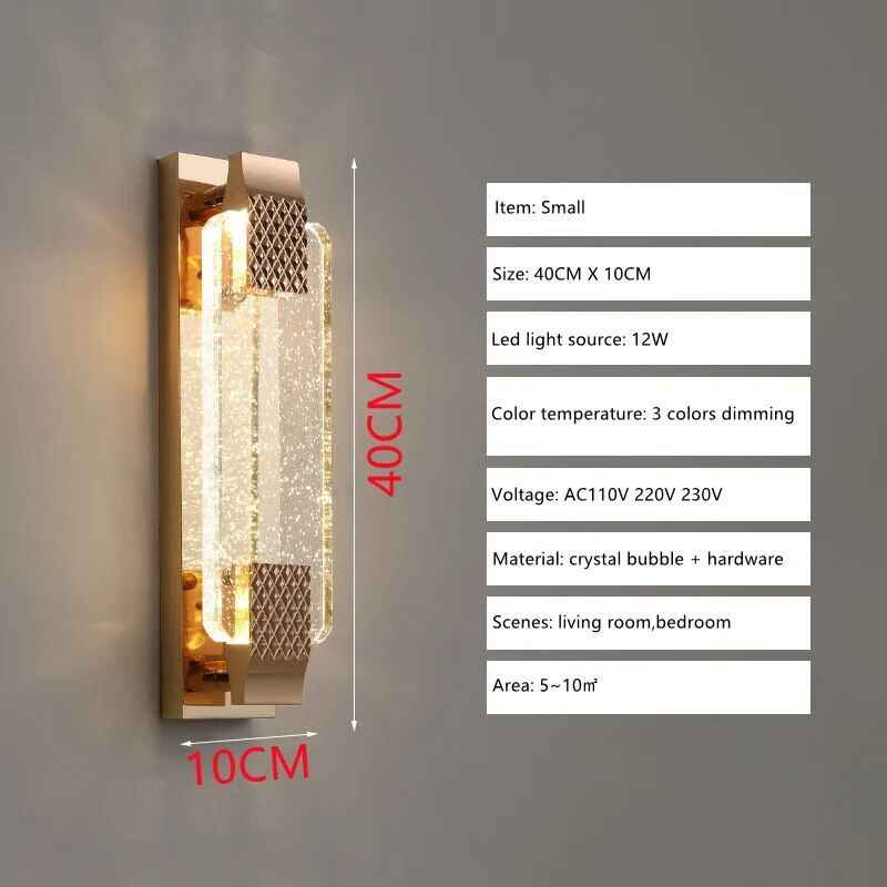 Luxury Crystal LED Wall Lamp – Modern Zinc Alloy Decor Light for Indoor Spaces