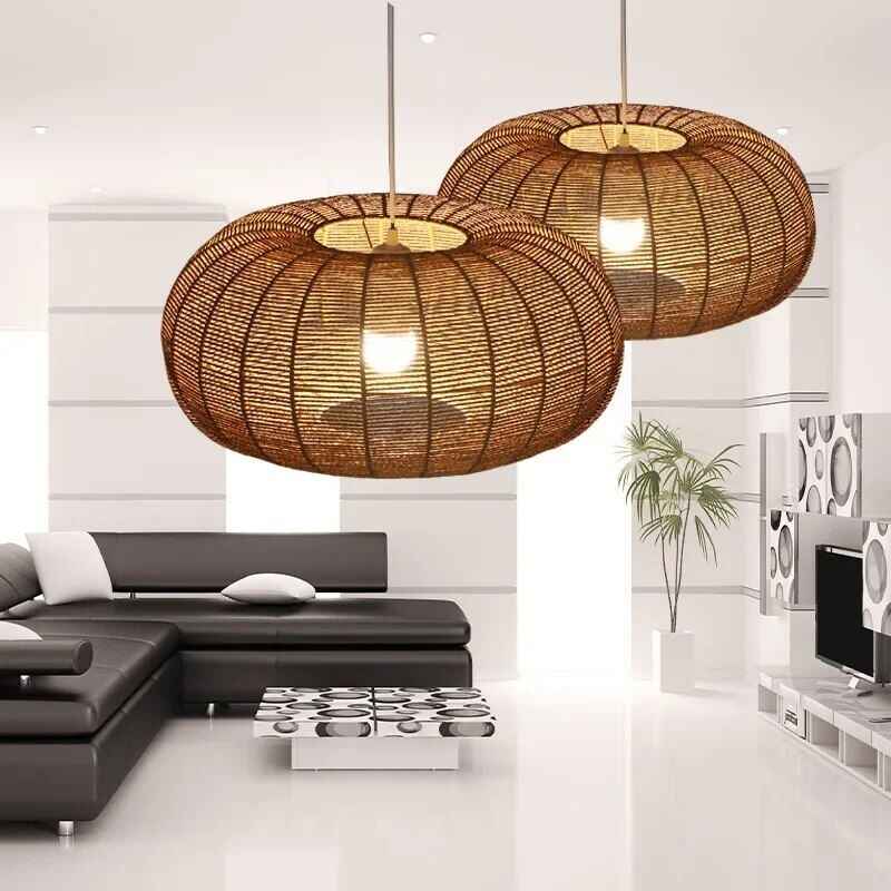 Handmade Rattan LED Pendant Lamp – Elegant, Modern Lighting for Home and Hospitality