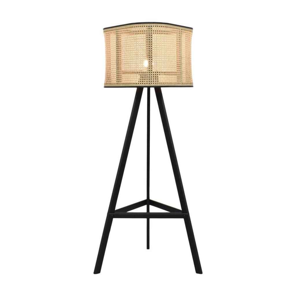 Scandinavian Ash Wood Rattan Floor Lamp: Elegant, Artistic Home Lighting