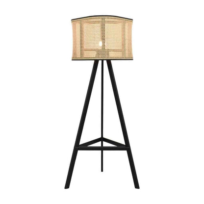 Scandinavian Ash Wood Rattan Floor Lamp: Elegant, Artistic Home Lighting