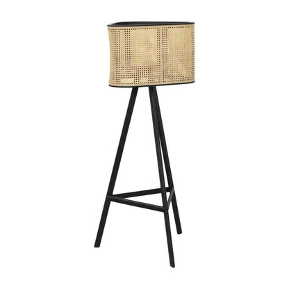 Scandinavian Ash Wood Rattan Floor Lamp: Elegant, Artistic Home Lighting